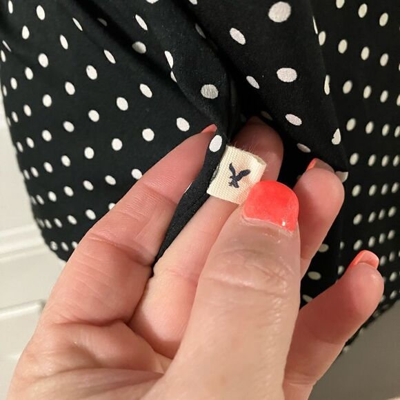 Black White Polka Dot Top Sz Small American Eagle - Picture 8 of 10